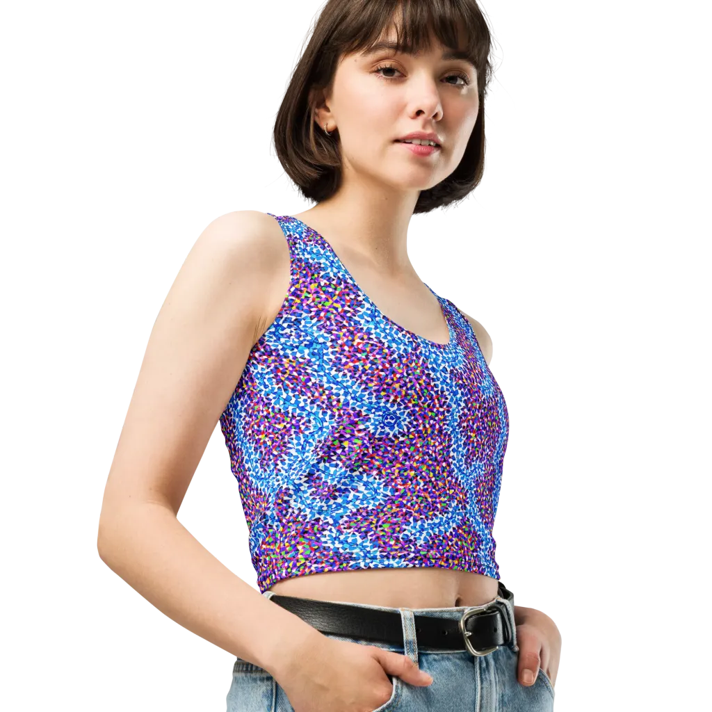Prismatic Current on Crop Top — Right Front