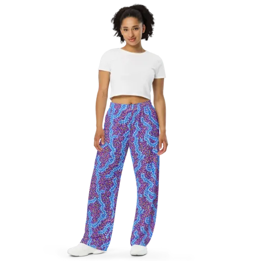 Prismatic Current on a Wide-Leg Pants