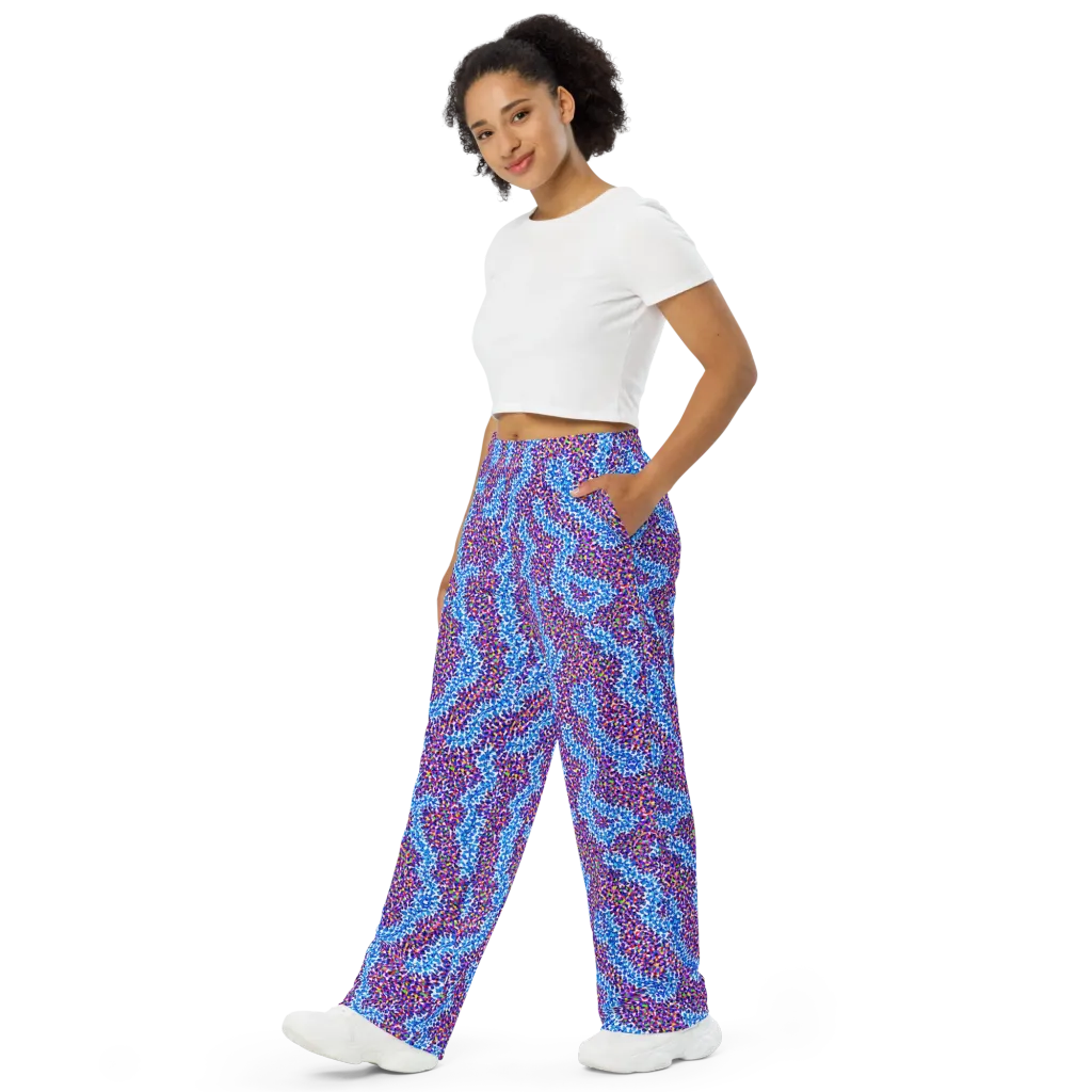 Prismatic Current on Wide-Leg Pants — Left Front
