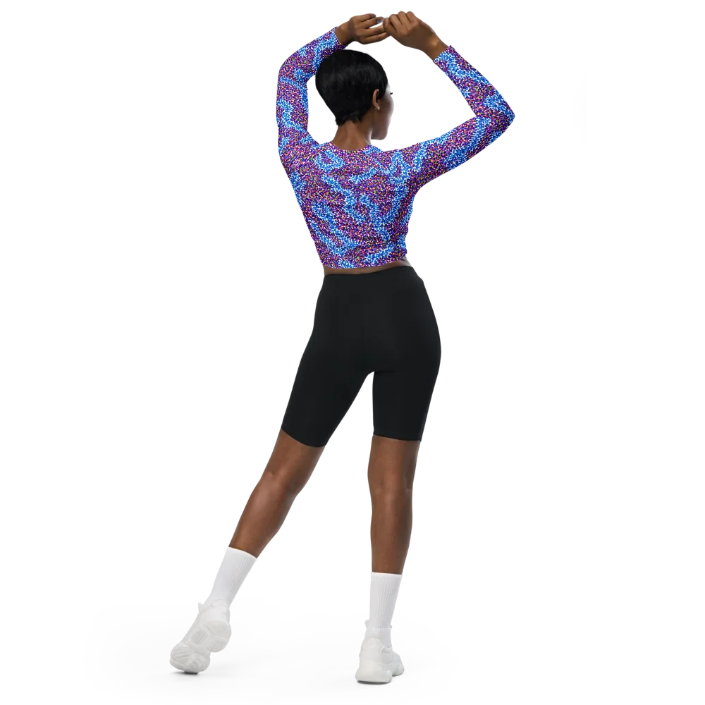 Prismatic Current on Long Sleeve Crop Top — Back