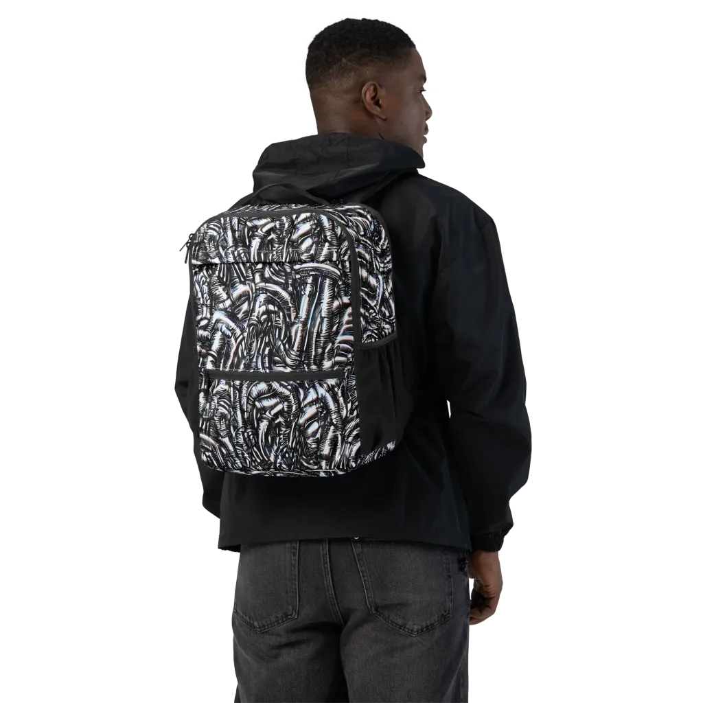 Black Ice Bloom on Utility Backpack — Back