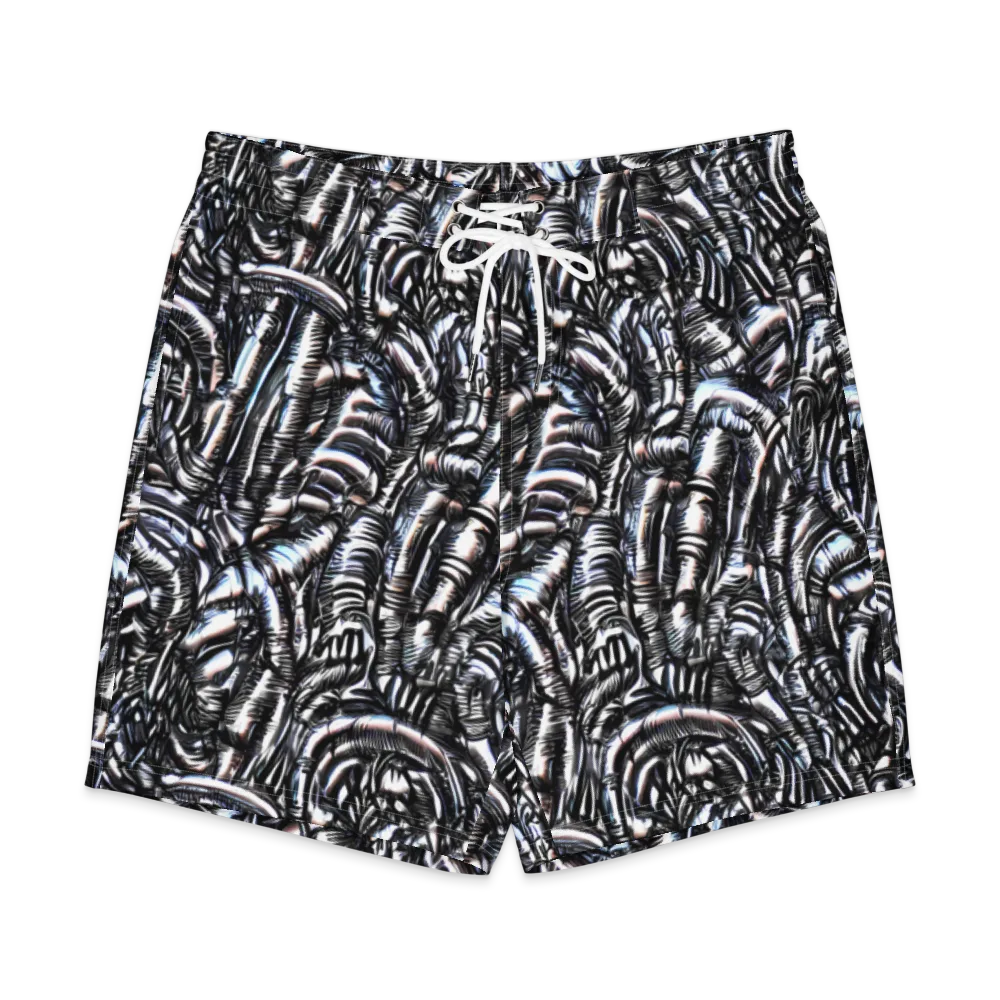 Black Ice Bloom on Men's Board Shorts — Front