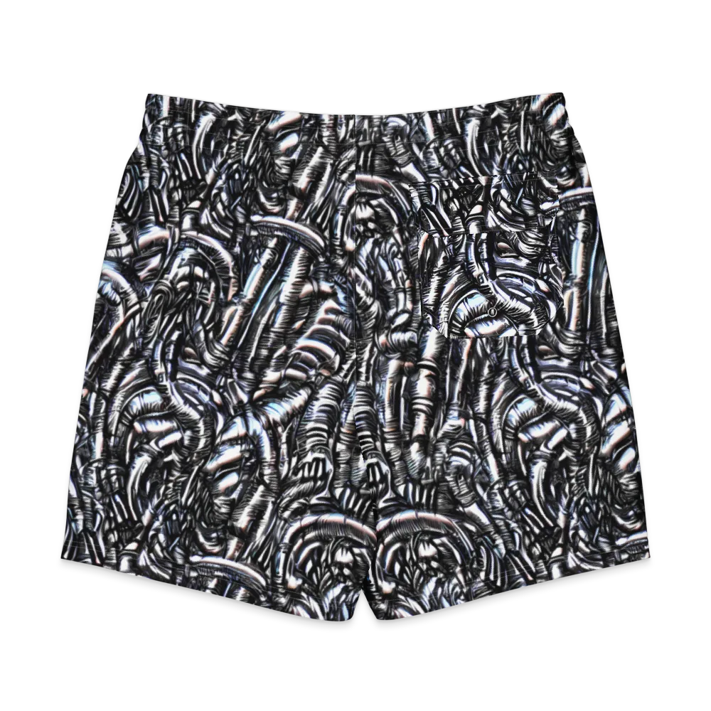 Black Ice Bloom on Men's Board Shorts — Back