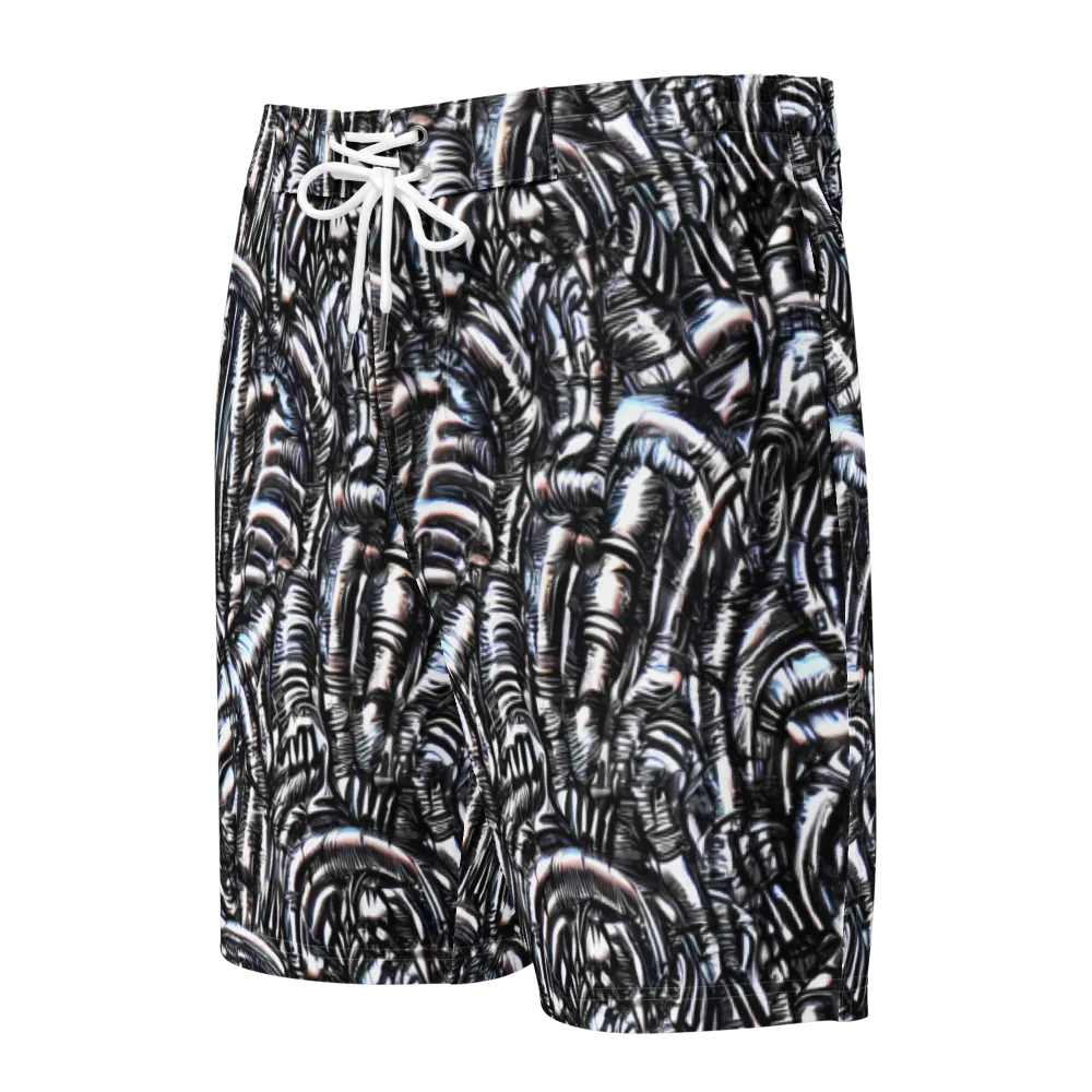 Black Ice Bloom on Men's Board Shorts — Front