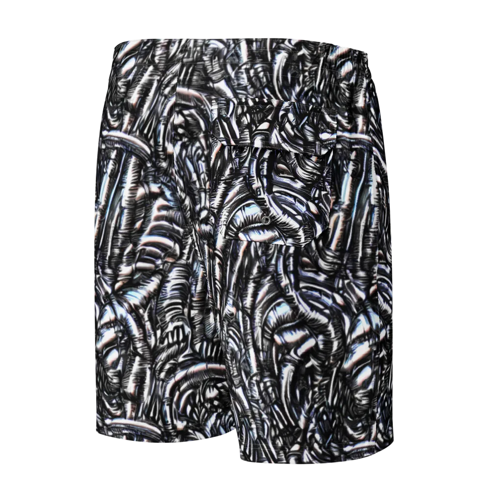 Black Ice Bloom on Men's Board Shorts — Back