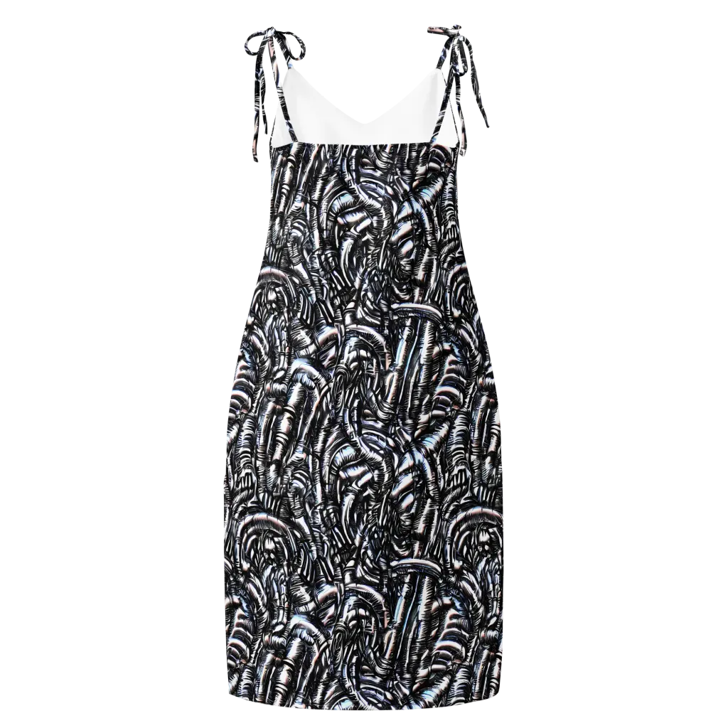 Black Ice Bloom on Slip Dress — Back