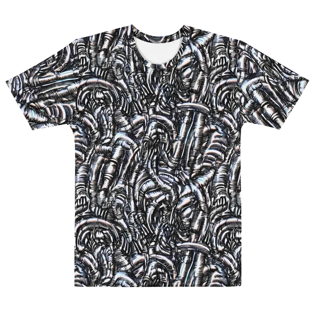 Black Ice Bloom on Men's Cotton Crew Neck T-Shirt — Front