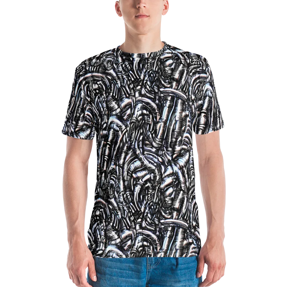 Black Ice Bloom on Men's Crew Neck T-Shirt — Front