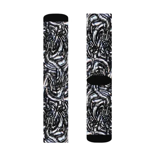 Black Ice Bloom on a Socks