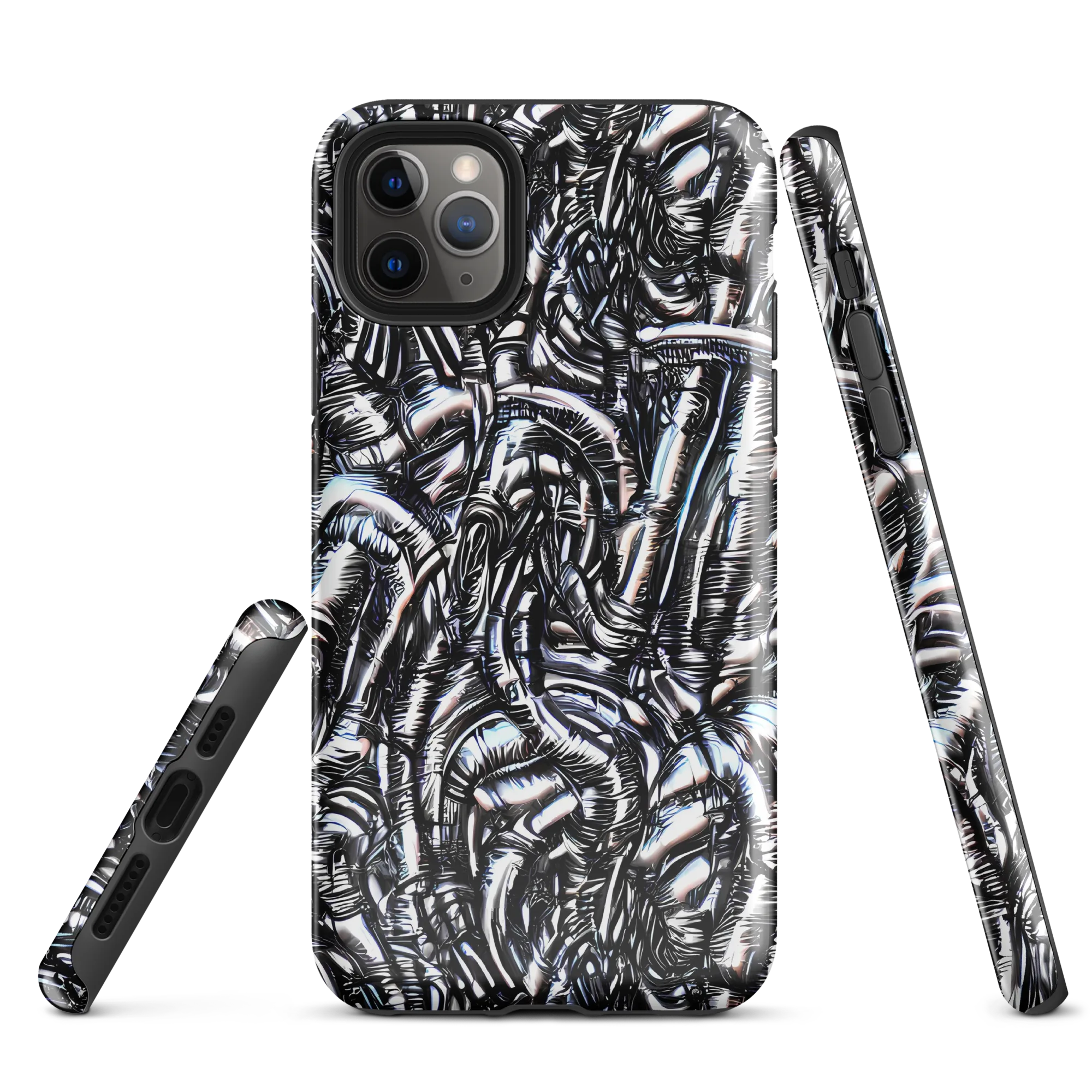 Black Ice Bloom on Tough Case for iPhone® — Front