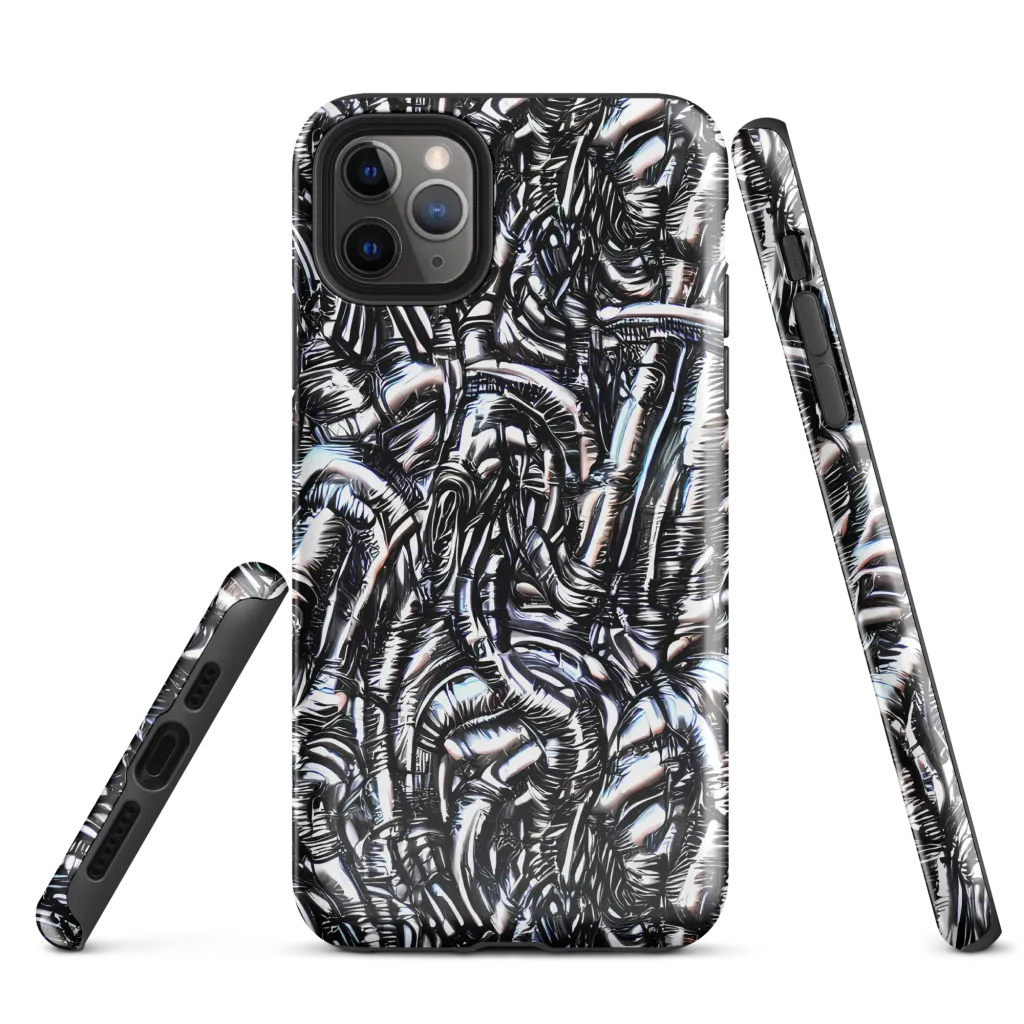 Black Ice Bloom on Tough Case for iPhone® — Front