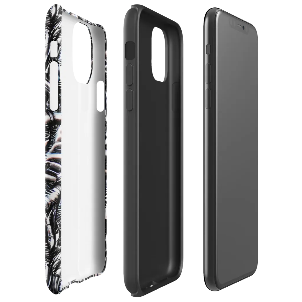 Black Ice Bloom on Tough Case for iPhone® — Right