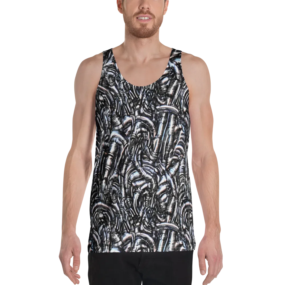 Black Ice Bloom on Men's Tank Top — Front
