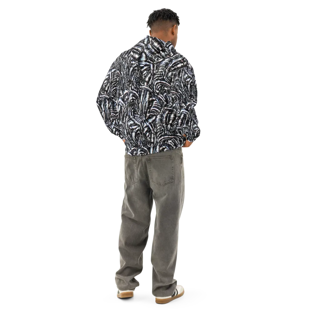 Black Ice Bloom on Cotton Hoodie — Back