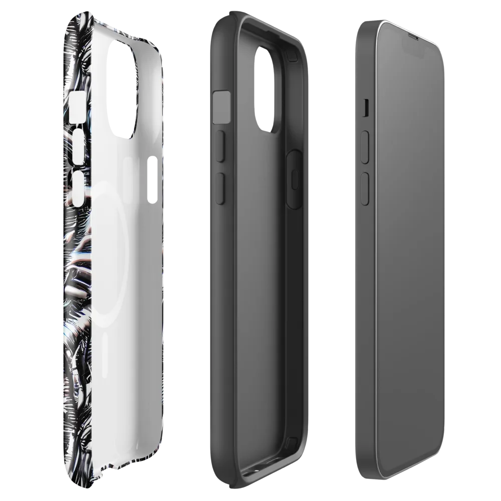 Black Ice Bloom on MagSafe Tough Case for iPhone® — Front