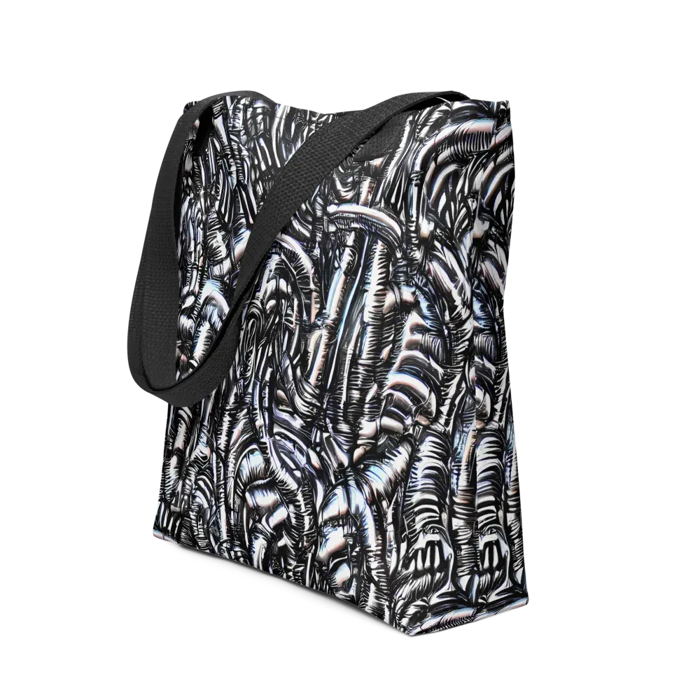 Black Ice Bloom on Tote Bag — Front
