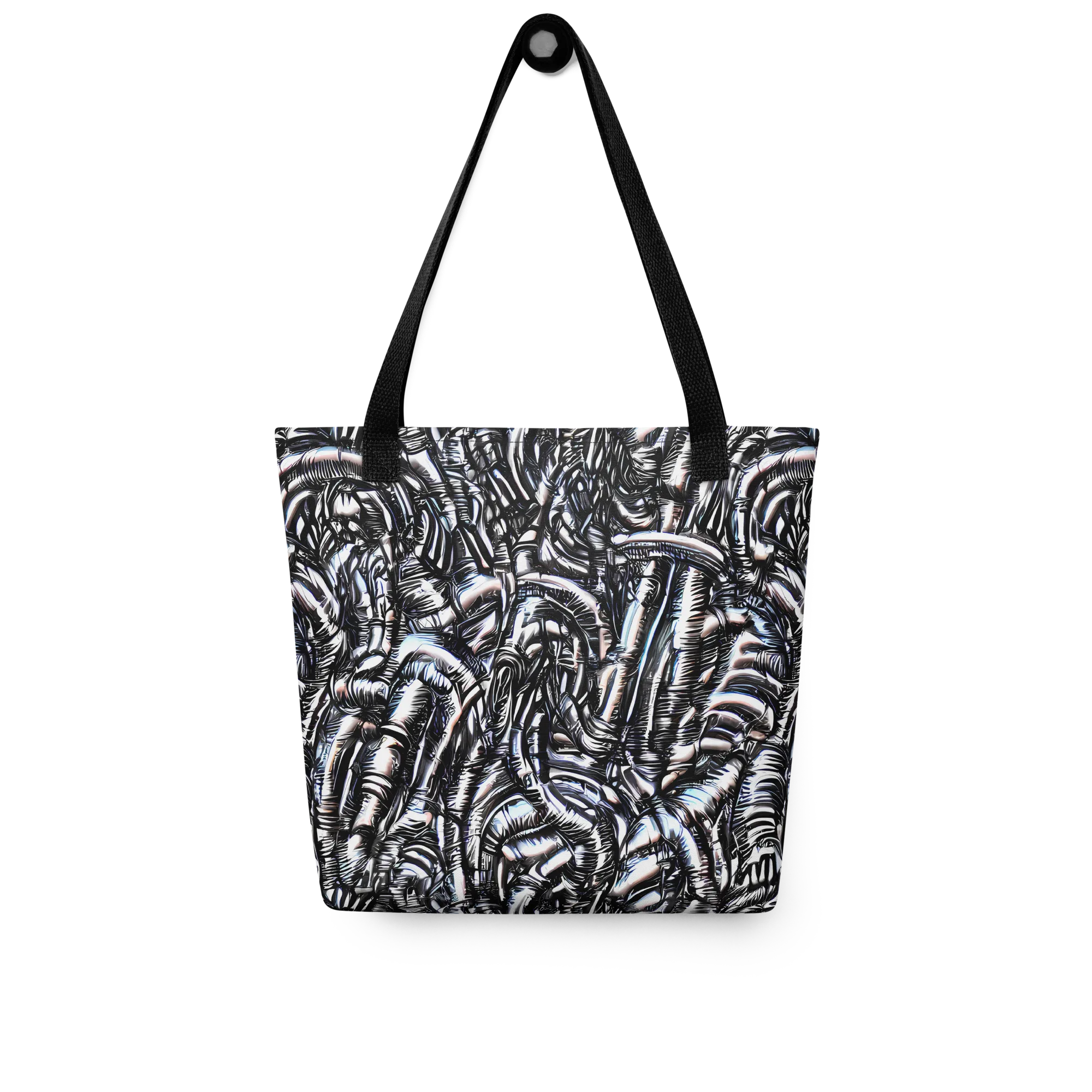 Black Ice Bloom on Tote Bag — Front