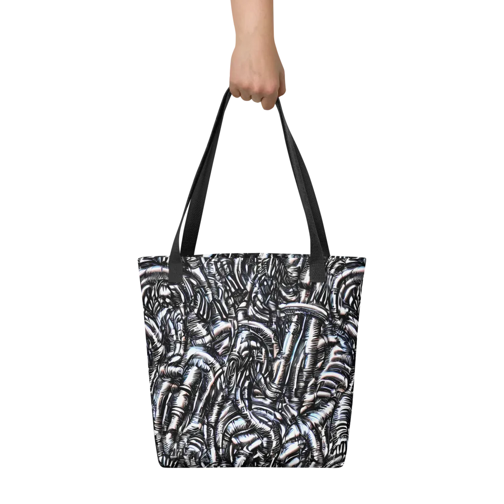 Black Ice Bloom on Tote Bag — Front