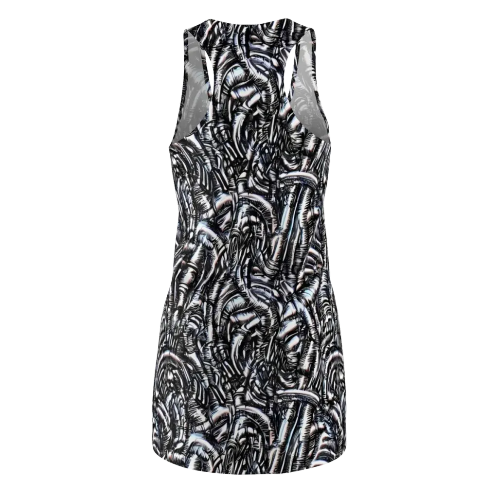 Black Ice Bloom on Racerback Dress — Back
