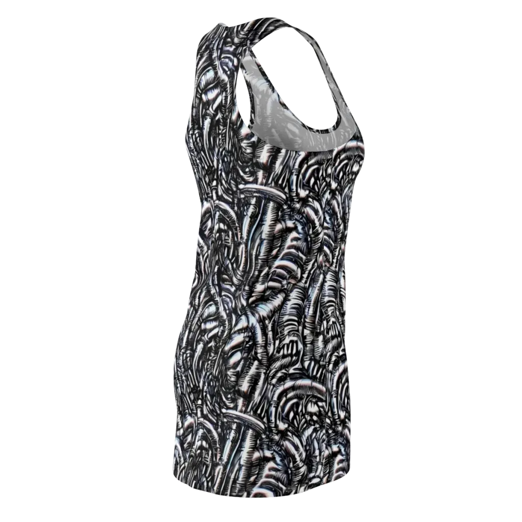 Black Ice Bloom on Racerback Dress — Back Side