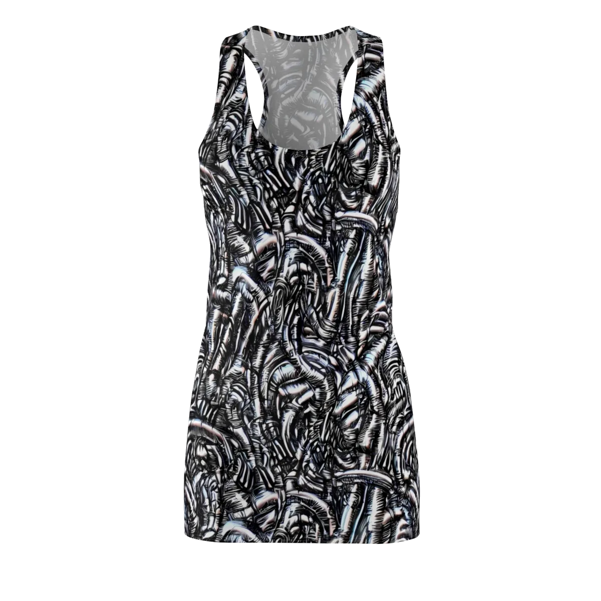 Black Ice Bloom on Racerback Dress — Front