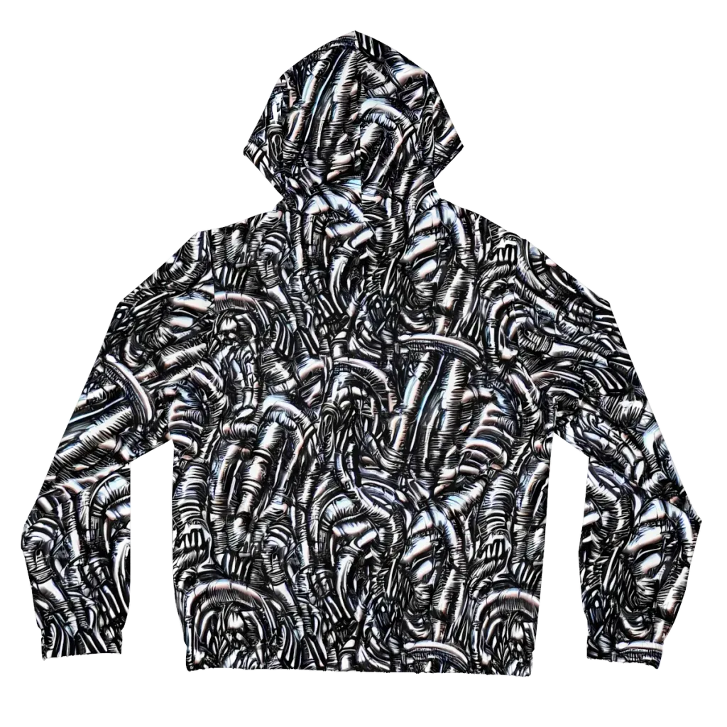 Black Ice Bloom on Women's Full-Zip Hoodie — Back