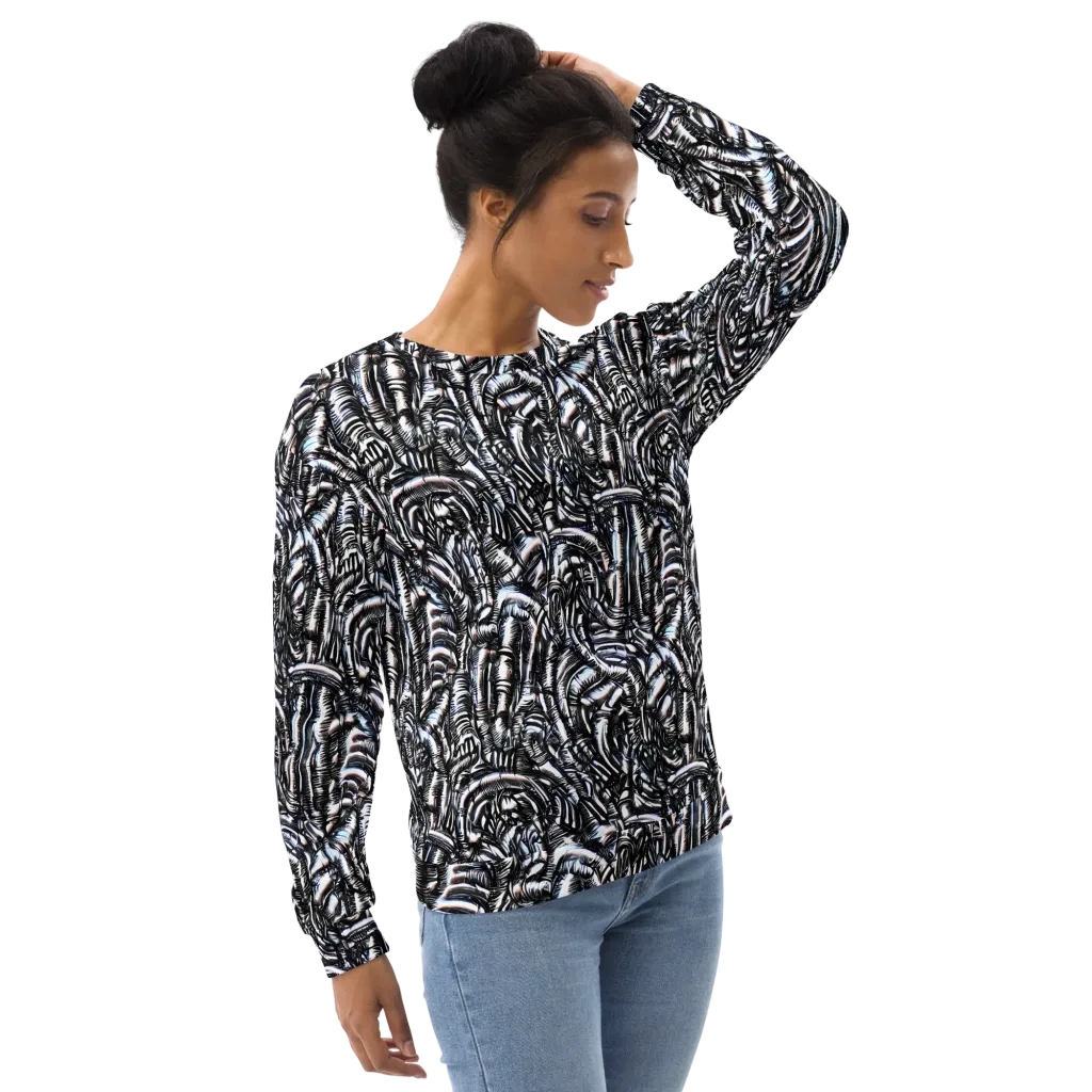 Black Ice Bloom on Sweatshirt — Right Front