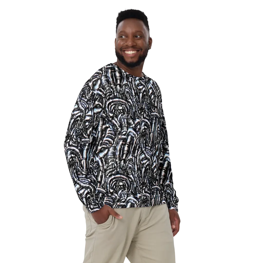 Black Ice Bloom on Sweatshirt — Front