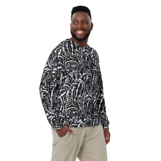 Black Ice Bloom on a Sweatshirt