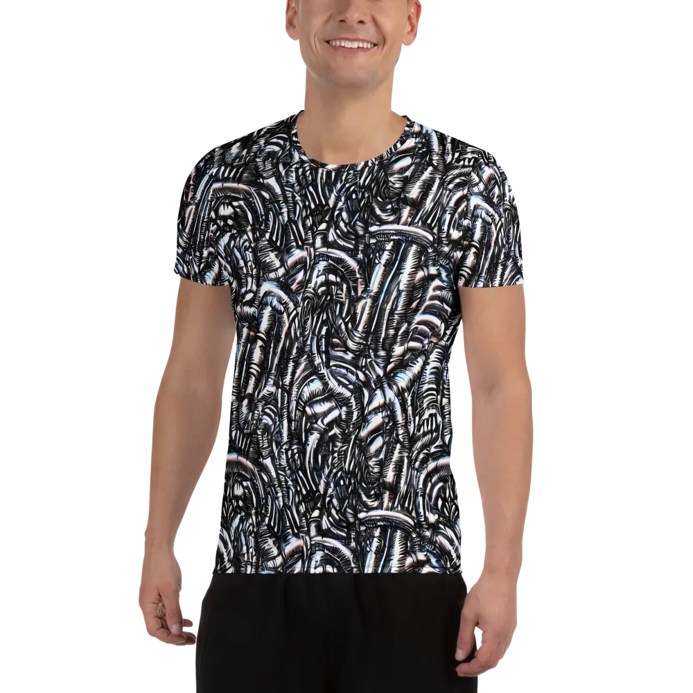 Black Ice Bloom on Men's Athletic T-Shirt — Front