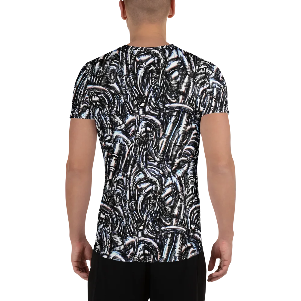 Black Ice Bloom on Men's Athletic T-Shirt — Back
