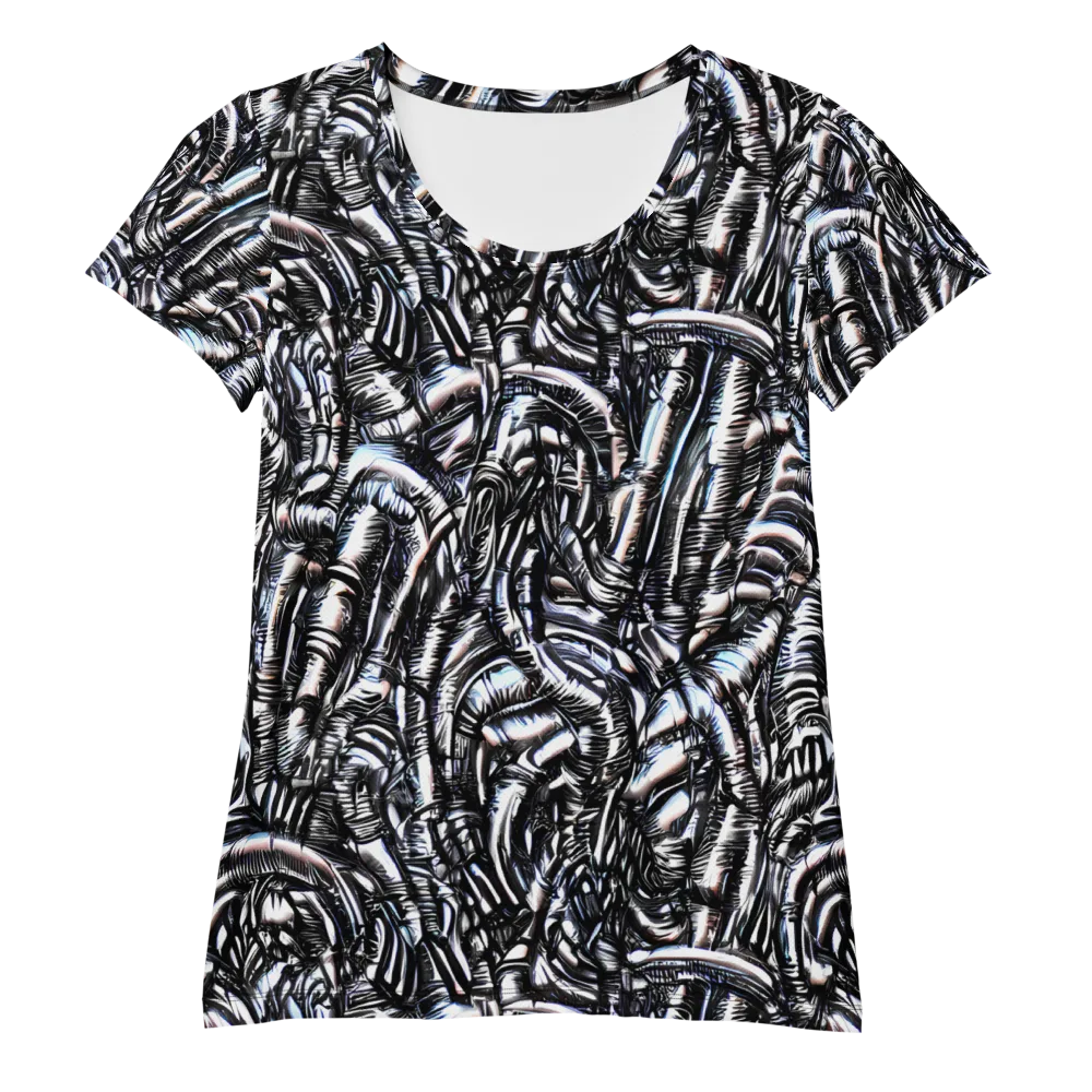 Black Ice Bloom on Women's Athletic T-Shirt — Front