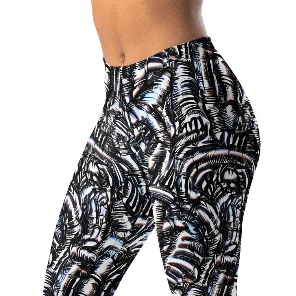 Black Ice Bloom on Leggings — Left Front
