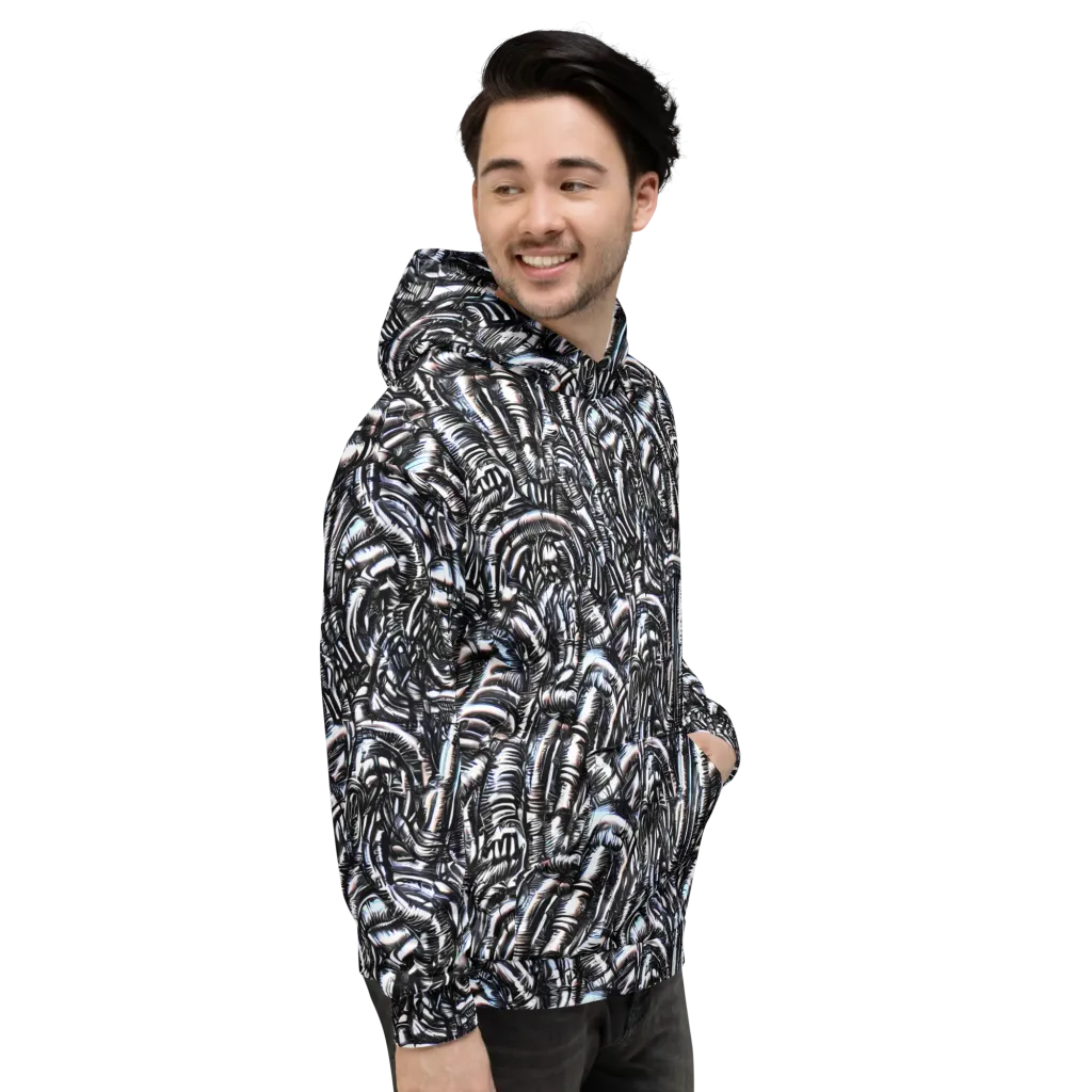 Black Ice Bloom on Hoodie — Right