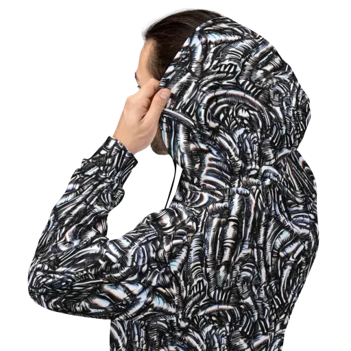 Black Ice Bloom on a Hoodie