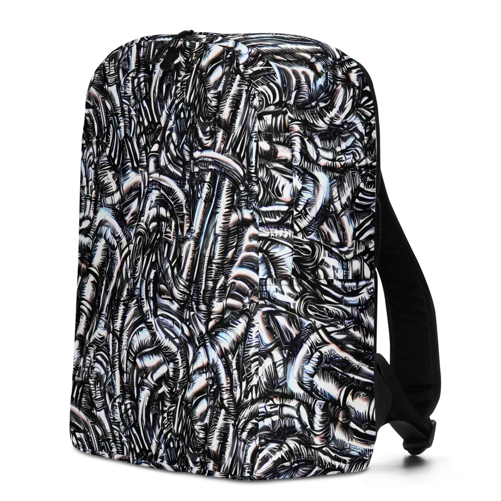 Black Ice Bloom on Minimalist Backpack — Left