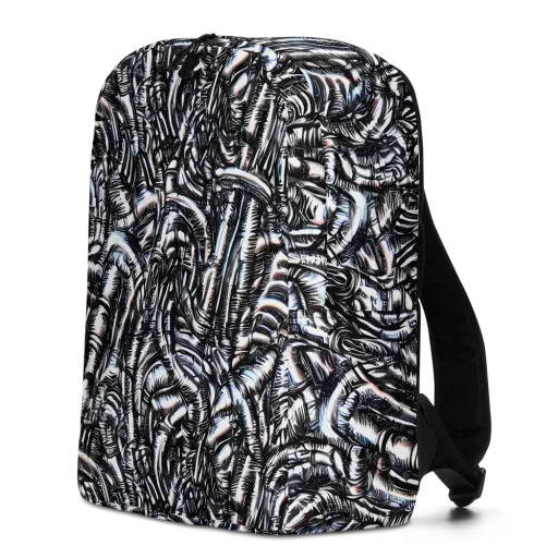 Black Ice Bloom on a Minimalist Backpack