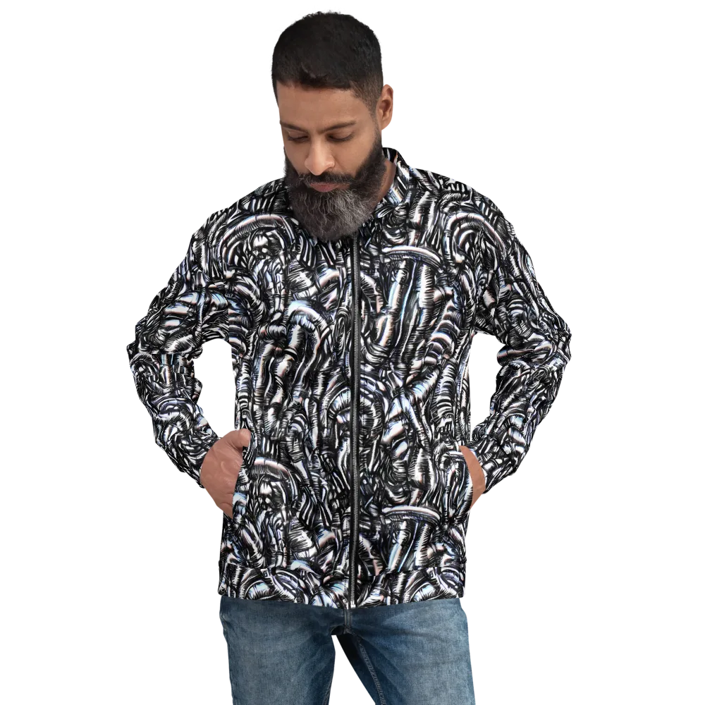 Black Ice Bloom on Bomber Jacket — Front