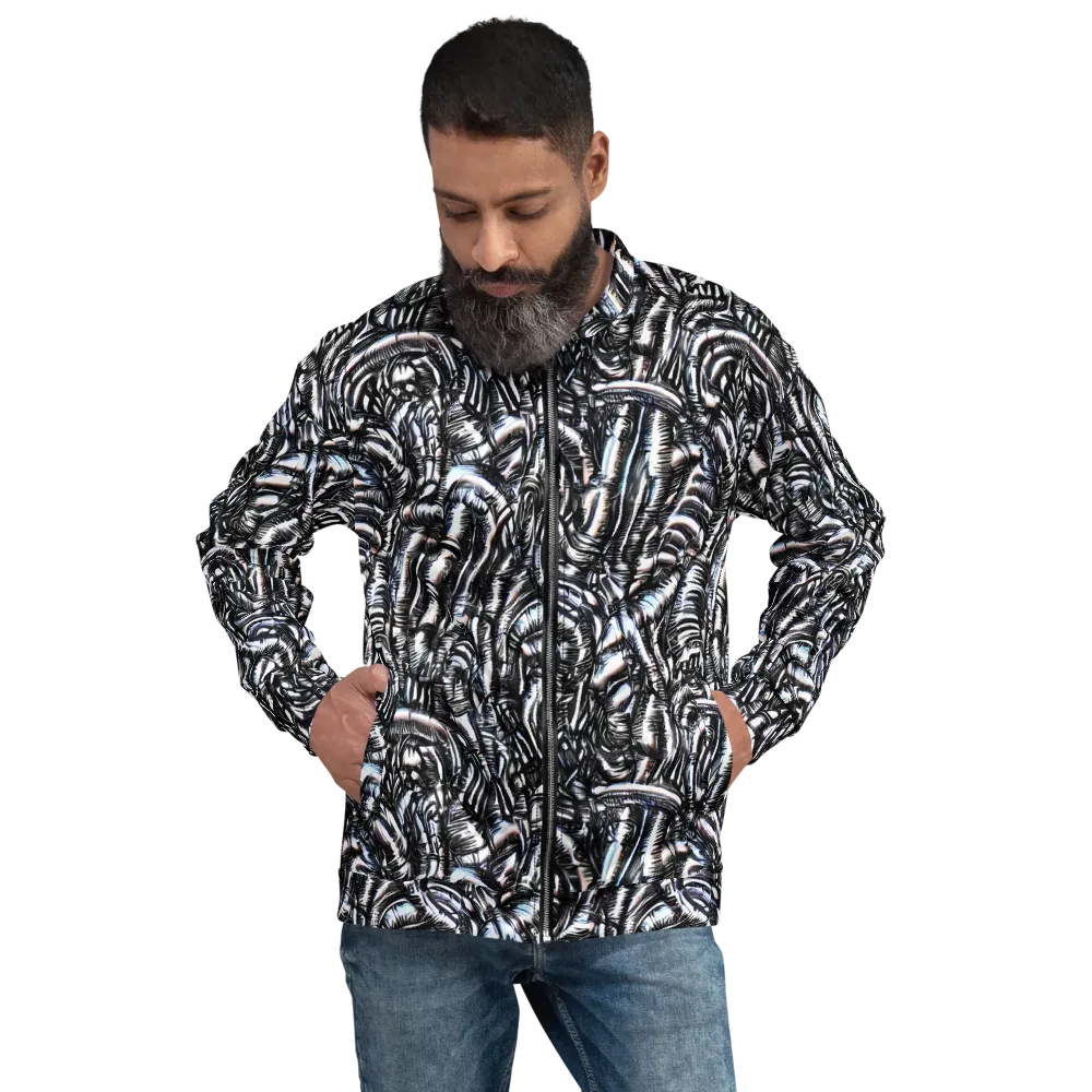 Black Ice Bloom on Bomber Jacket — Front