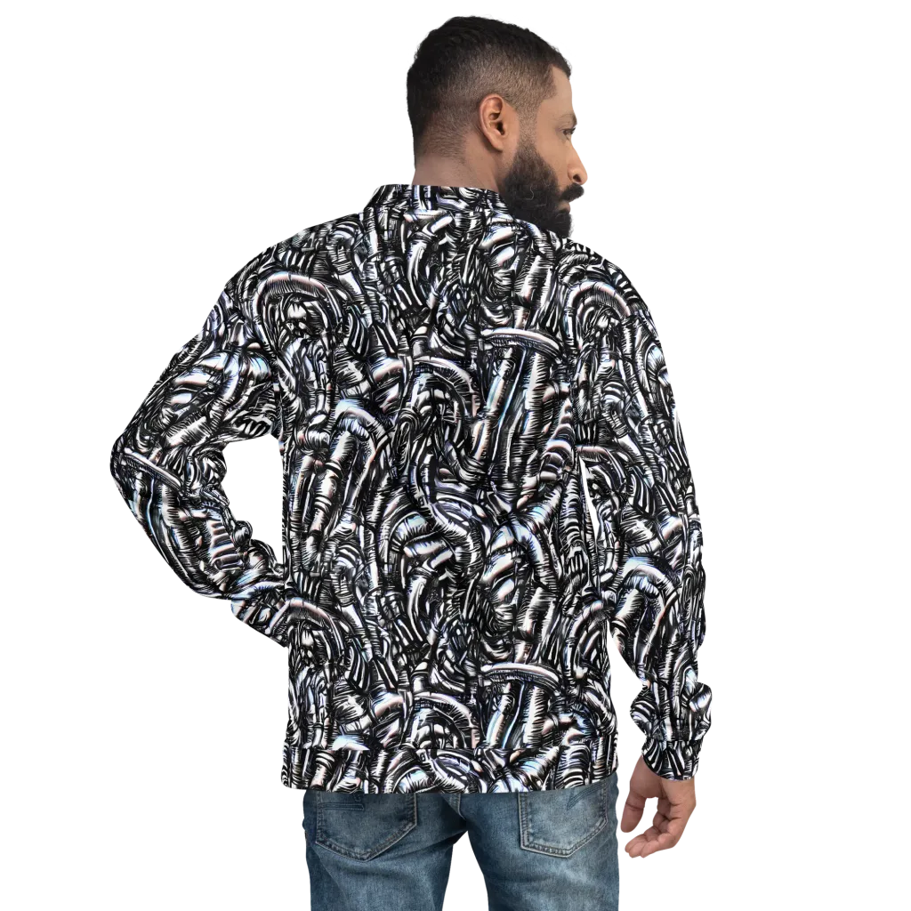 Black Ice Bloom on Bomber Jacket — Back
