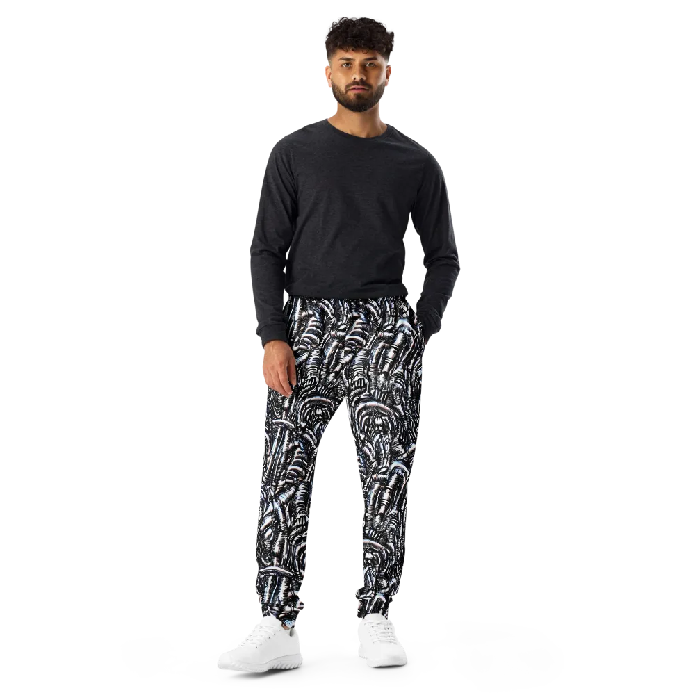 Black Ice Bloom on Men's Joggers — Front