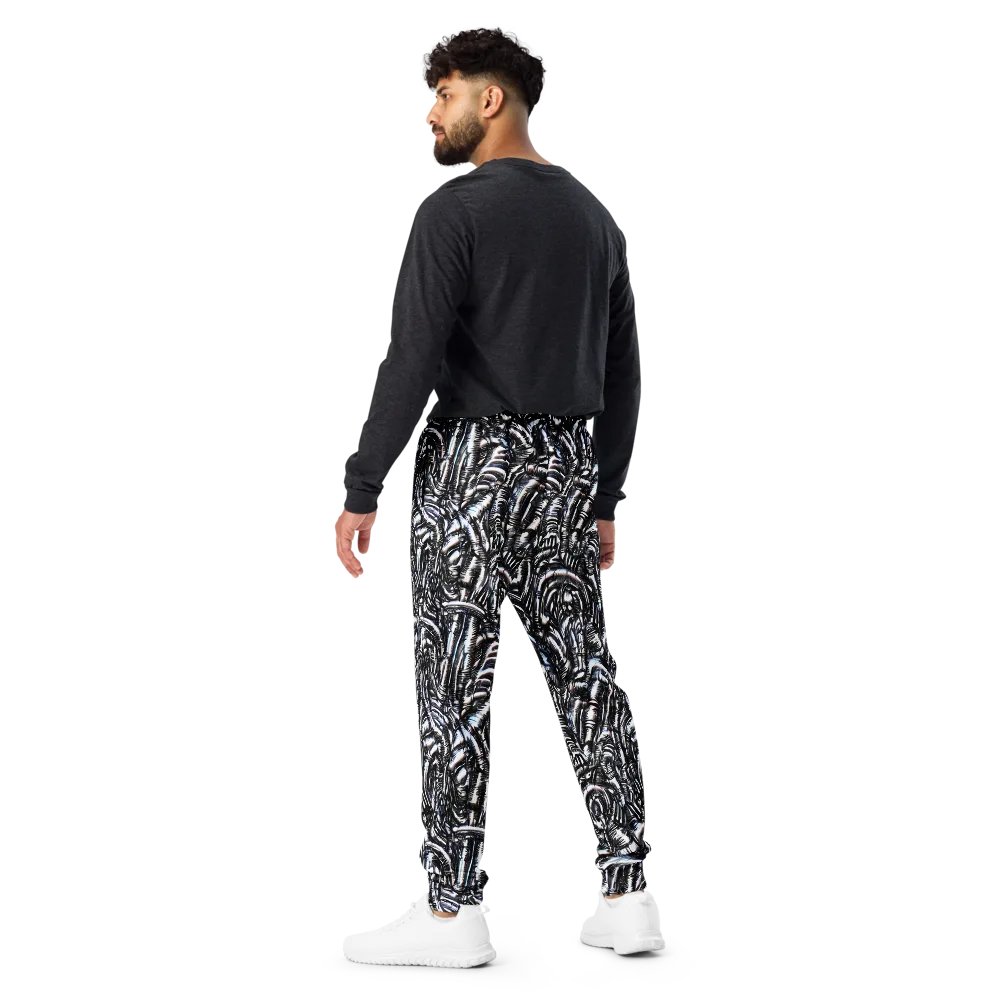 Black Ice Bloom on Men's Joggers — Back