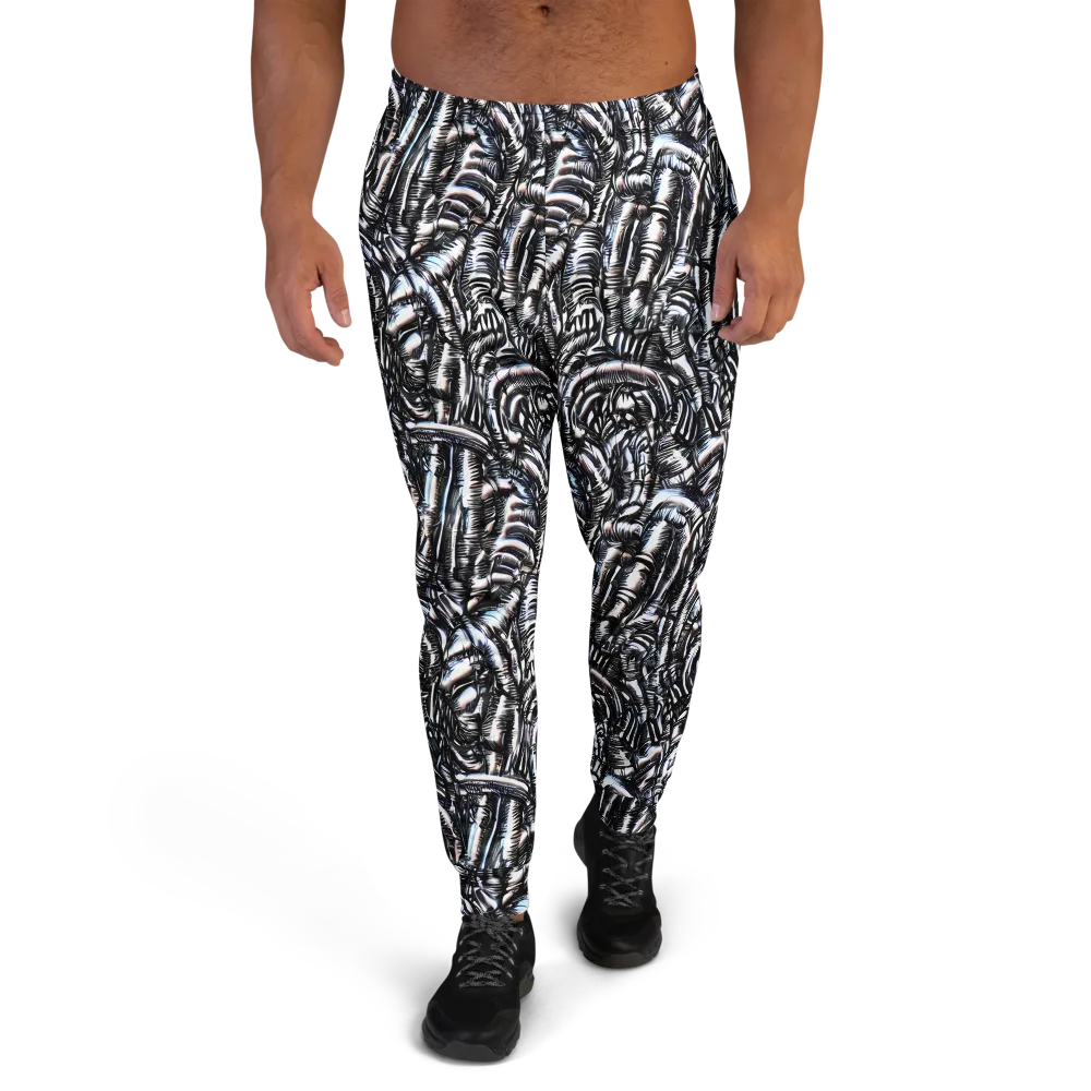 Black Ice Bloom on Men's Joggers — Front