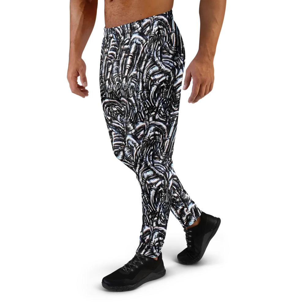 Black Ice Bloom on Men's Joggers — Left