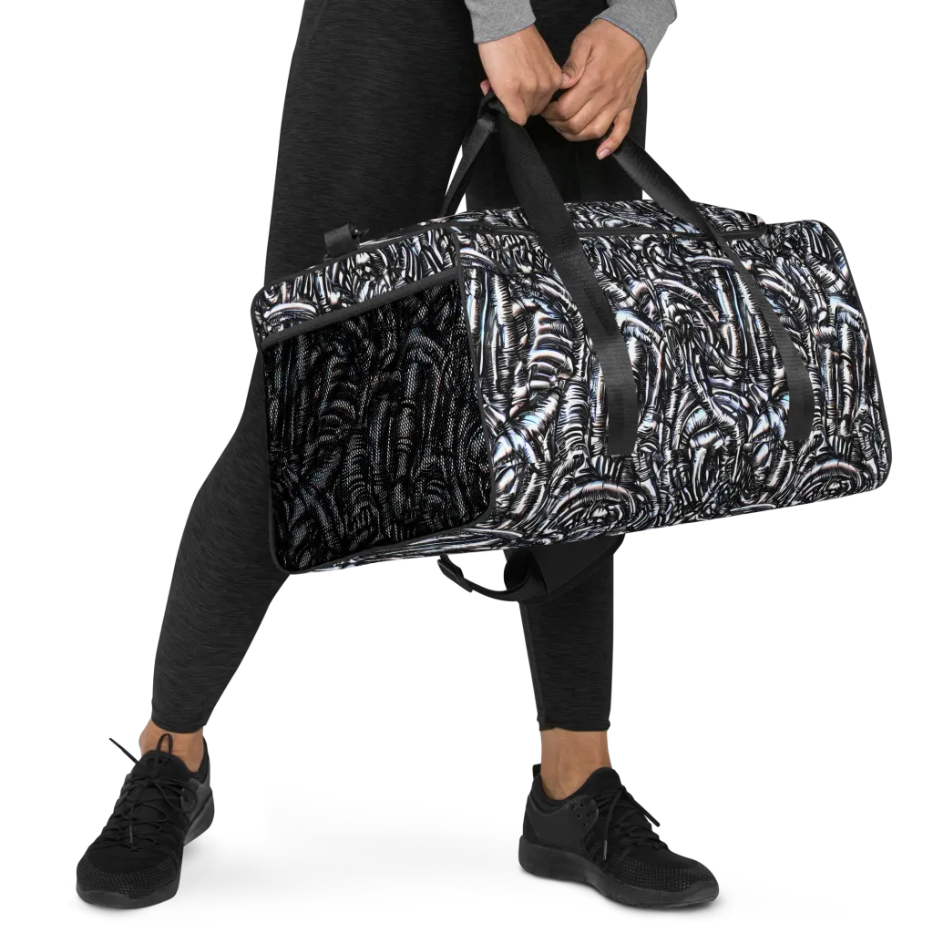 Black Ice Bloom on Duffle Bag — Right Front