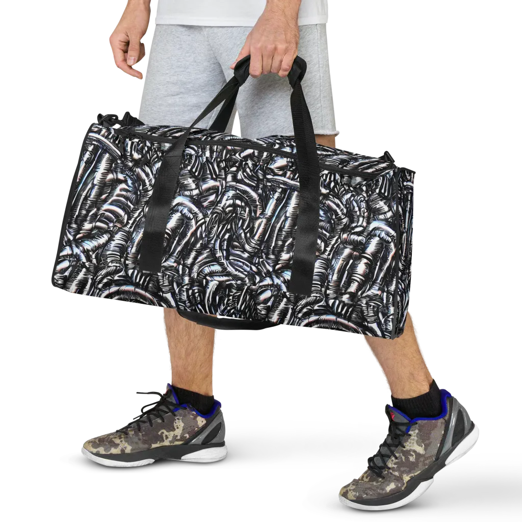 Black Ice Bloom on Duffle Bag — Front