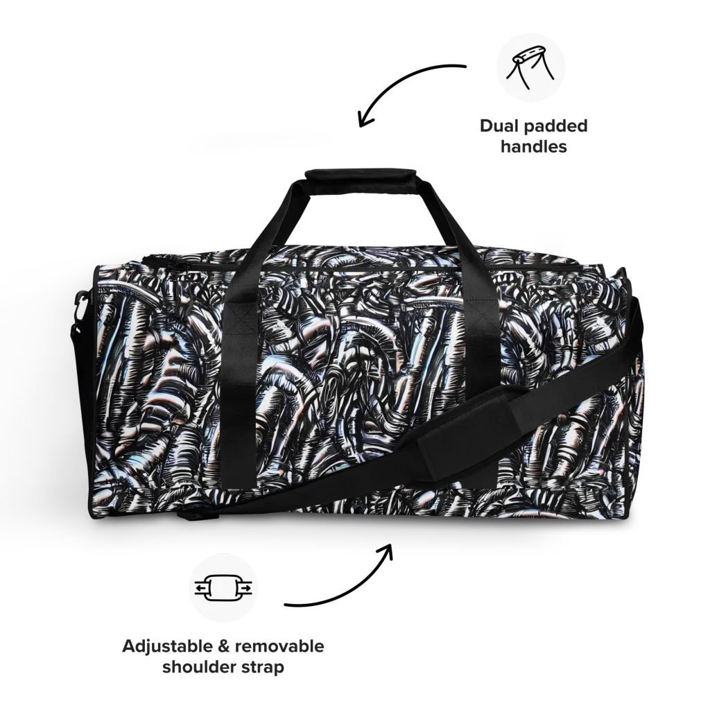 Black Ice Bloom on Duffle Bag — Front