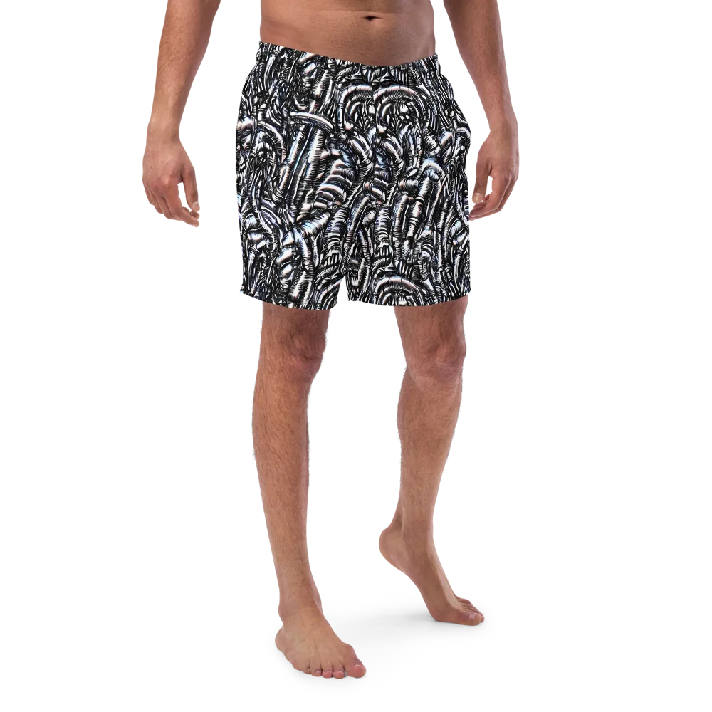 Black Ice Bloom on Swim Trunks — Front