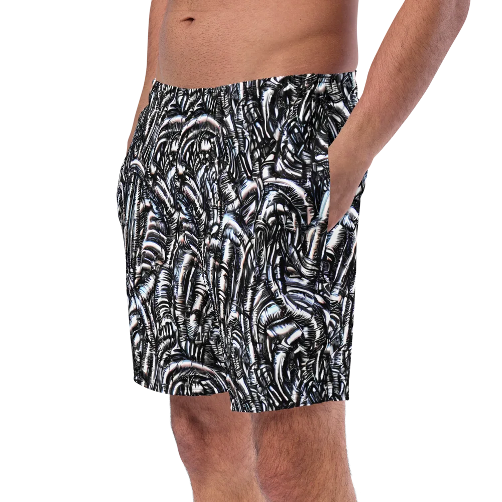 Black Ice Bloom on Swim Trunks — Left Front