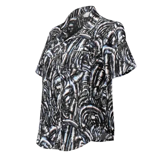 Black Ice Bloom on a Women's Short Sleeve Pajama Top